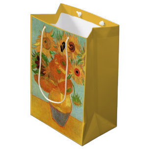 Vase with Twelve Sunflowers by Vincent van Gogh Medium Gift Bag