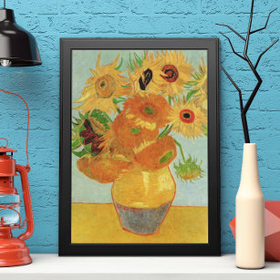 Vase with Twelve Sunflowers by Vincent van Gogh Poster