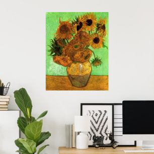 Vase with Twelve Sunflowers by Vincent van Gogh Poster