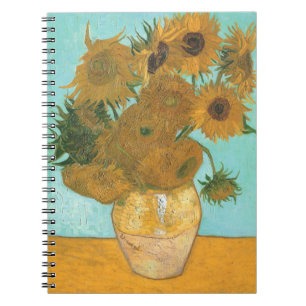 Vase with Twelve Sunflowers by Vincent van Gogh Spiral Notebook