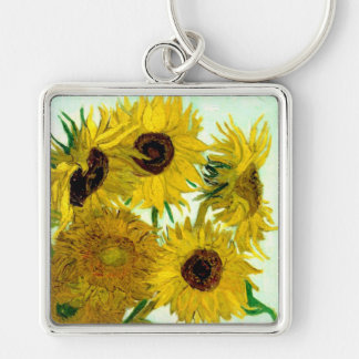 Vase with Twelve Sunflowers, Van Gogh Fine Art Key Ring