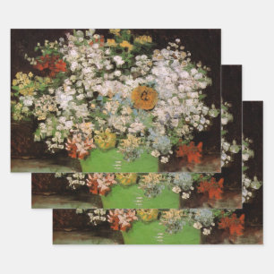 Vase with Zinnia Flowers by Vincent van Gogh Wrapping Paper Sheet