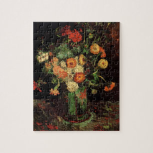 Vase with Zinnias and Geraniums, Vincent van Gogh Jigsaw Puzzle