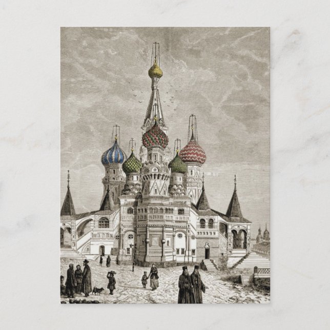 Vasili Cathedral Red Square Onion Dome Theotokos Postcard (Front)
