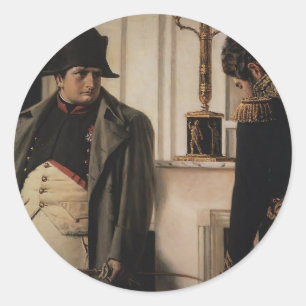 Vasily Vereshchagin- Napoleon & general Lauriston Classic Round Sticker