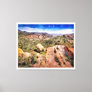 Vasquez Rocks Watercolor Canvas Print