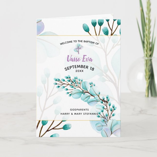 Vasso Greek Orthodox Church Baptism Program Programme (Front)