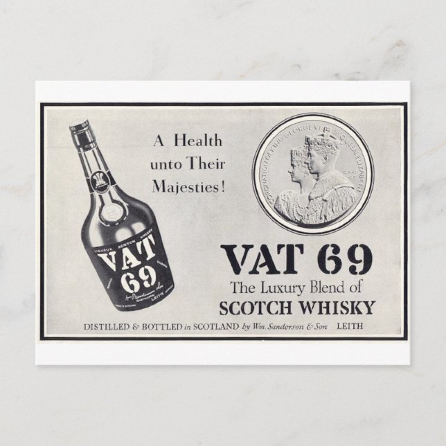 Vat 69 scotch wiskey postcard (Front)