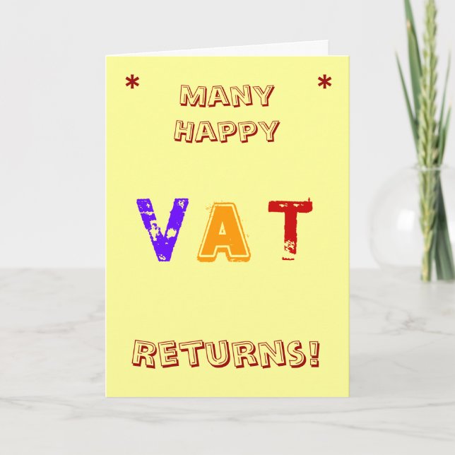 VAT Accountant | Birthday | Vat Returns Pun Card (Front)
