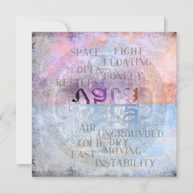 VATA DOSHA - Greeting Card (Front)