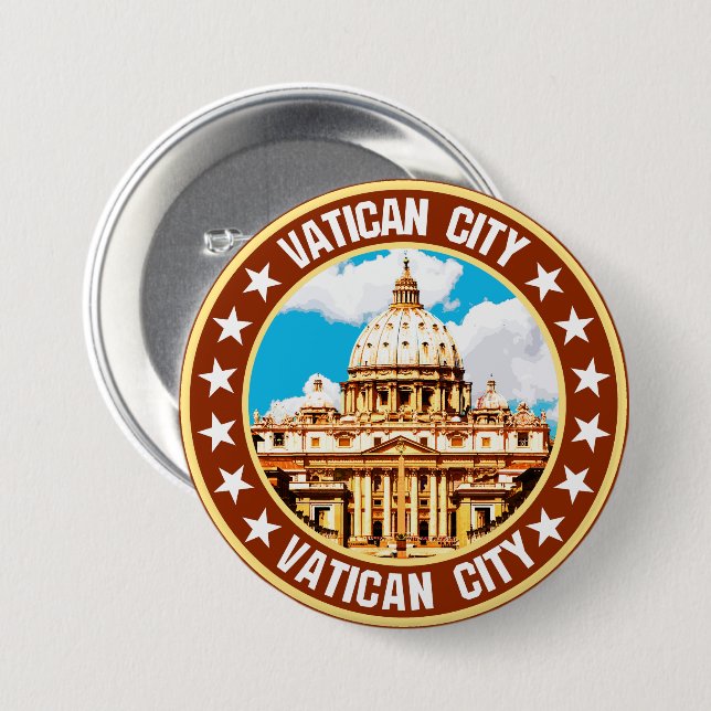 Vatican City                                       7.5 Cm Round Badge (Front & Back)