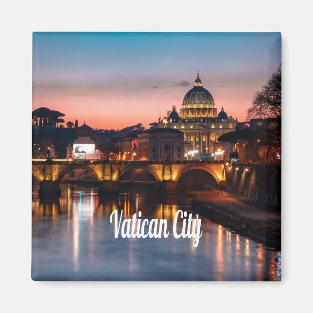 Vatican City At Night Roman Catholic Church Magnet (Front)