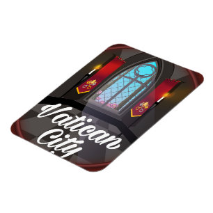 Vatican city cartoon travel poster magnet