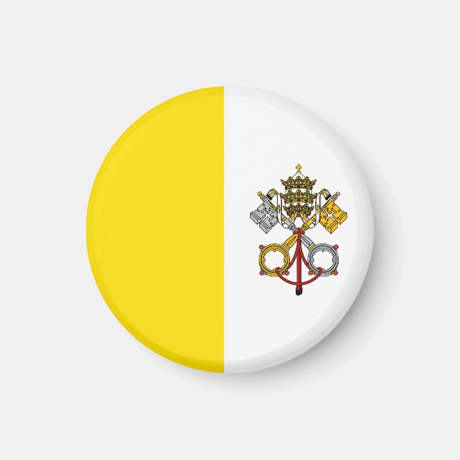 Vatican City Flag Emblem Round Magnet (Front)