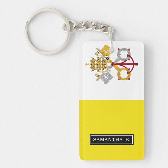 Vatican City flag Key Ring (Front)
