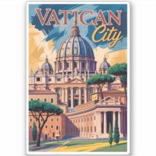 Vatican City Painterly Illustration Travel Art