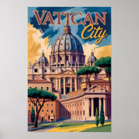 Vatican City Painterly Illustration Travel Art