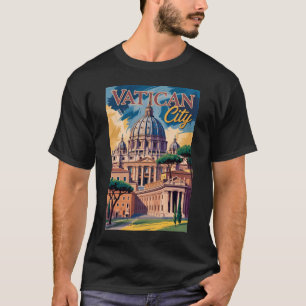 Vatican City Painterly Illustration Travel Art T-Shirt