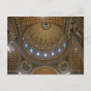 Vatican City St.Peter's Basilica ceiling postcard