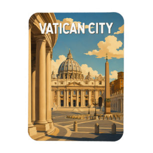 Vatican City St Peter's Square Illustration Travel Magnet