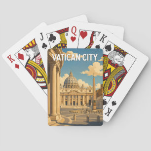 Vatican City St Peter's Square Illustration Travel Playing Cards