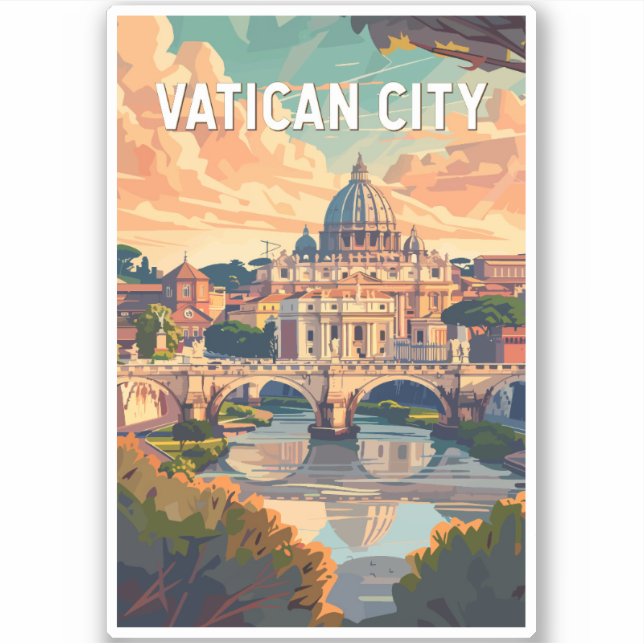 Vatican City Travel Art Vintage (Front)