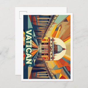 Vatican City Travel artistic colourful Postcard