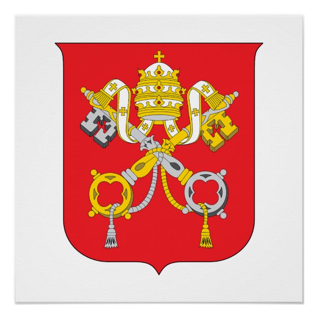 Vatican country coat arms symbol emblem flag poster (Front)