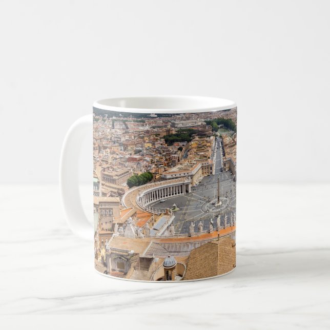 Vatican, Italy: St. Peter's Square aerial view Coffee Mug (Front Left)