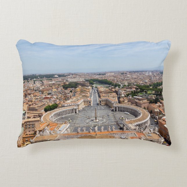 Vatican, Italy: St. Peter's Square aerial view Decorative Cushion (Front)