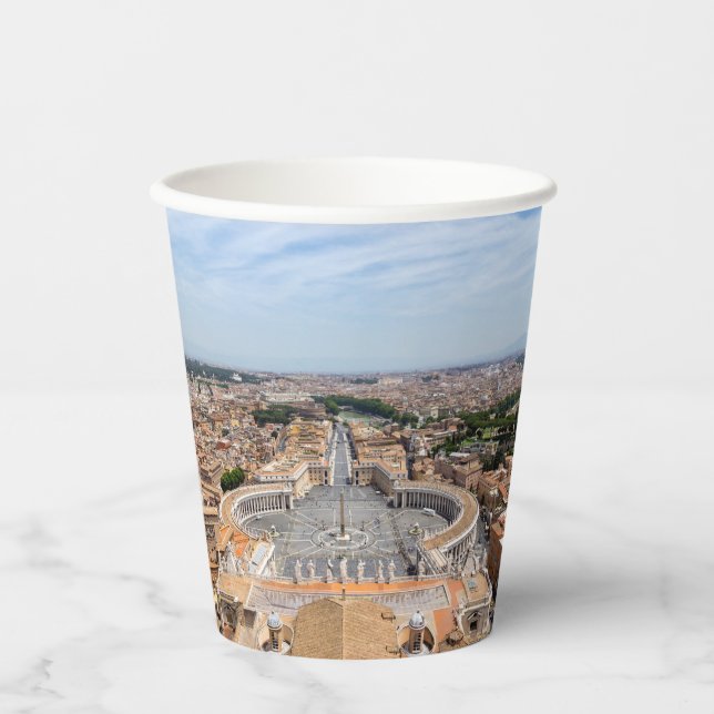Vatican, Italy: St. Peter's Square aerial view Paper Cups (Front)