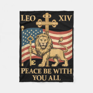 Vatican Pope Leo Xiv - Peace Be With You All  Fleece Blanket