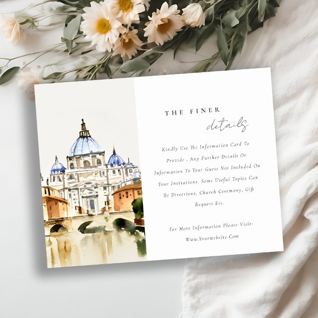 Vatican Rome Italy Landscape Wedding Details Enclosure Card (Creator Uploaded)
