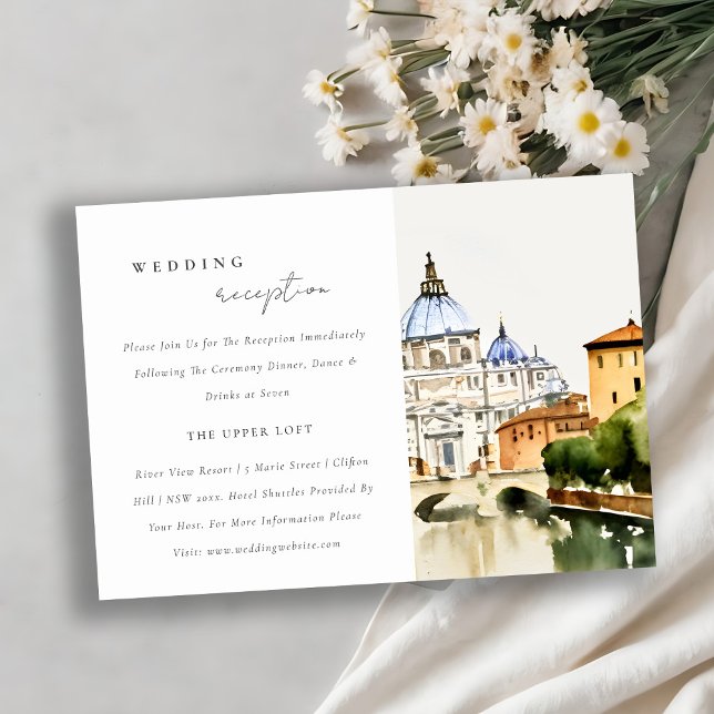Vatican Rome Italy Landscape Wedding Reception Enclosure Card (Creator Uploaded)