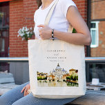 Vatican Rome Italy Watercolor Landscape Wedding Tote Bag<br><div class="desc">Rome Italy Watercolor Landscape Theme Collection.- it's an elegant script watercolor Illustration of Saint Peter's Basilica and Sant'Angelo bridge, Tiber river, Rome Italy landscape, perfect for your Italian destination wedding & parties. It’s very easy to customise, with your personal details. If you need any other matching product or customisation, kindly...</div>