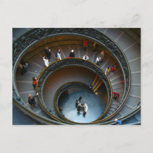 vatican spiral stairs postcard