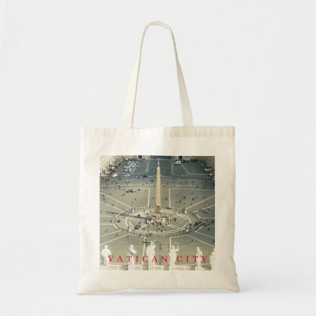 Vatican St.Peter's Square obelisk view tote bag (Front)
