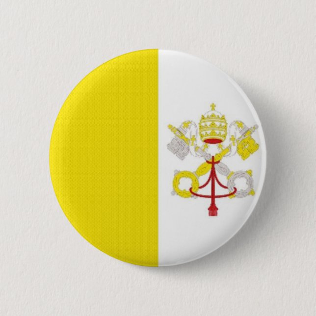 Vatican State Flag 6 Cm Round Badge (Front)