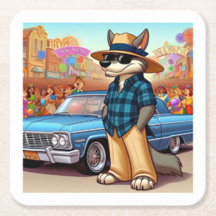 Vato Lobo "New Year" Square Paper Coaster