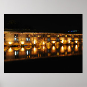 Vauban Dam in Strasbourg at night Poster