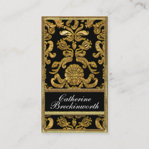 Vaudreante Ebony Damask Professional Business Card