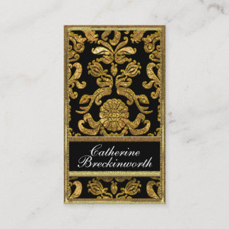 Vaudreante Ebony Damask Professional Business Card