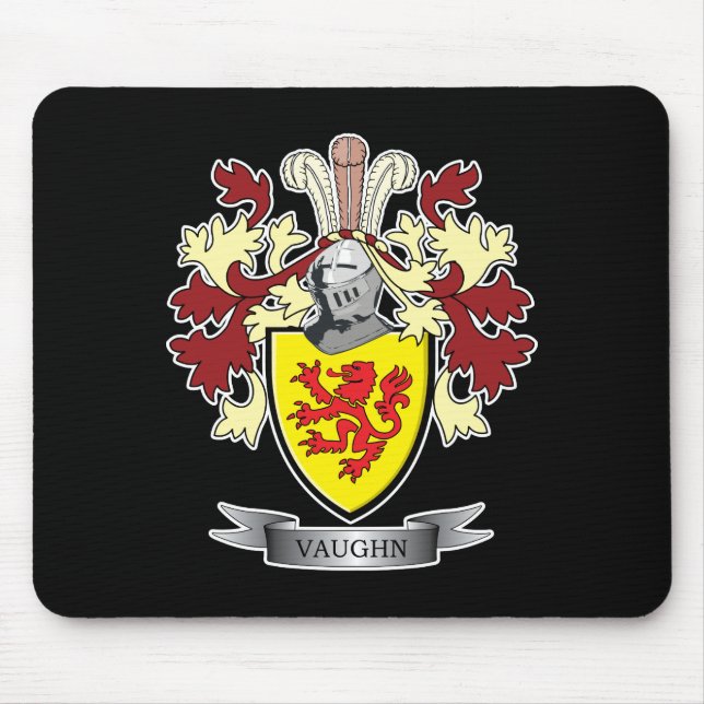 Vaughn Family Crest Coat of Arms Mouse Pad (Front)