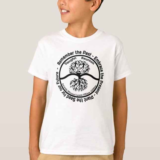 Vaughn Family Reunion Kids B&W Logo T-Shirt (Front)