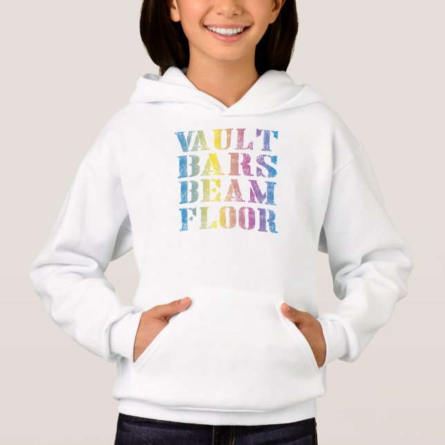Vault Bars Beam Floor Shirts Sweatshirts Girls Gym (Front)