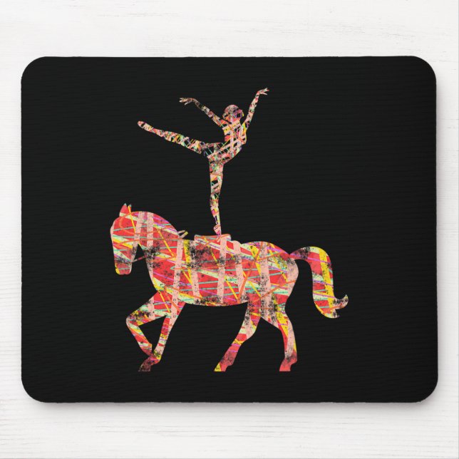 Vaulting Equestrian Horse Girl Vaulting Horseback  Mouse Pad (Front)