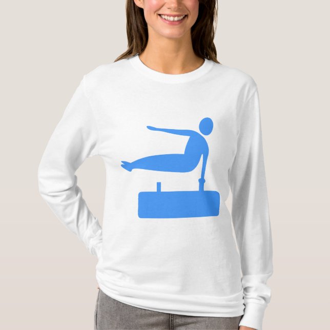 Vaulting Figure - Baby Blue T-Shirt (Front)