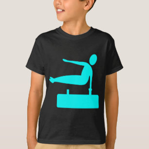 Vaulting Figure - Cyan T-Shirt