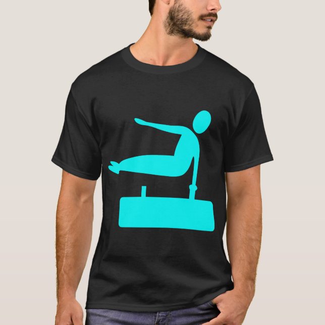 Vaulting Figure - Cyan T-Shirt (Front)