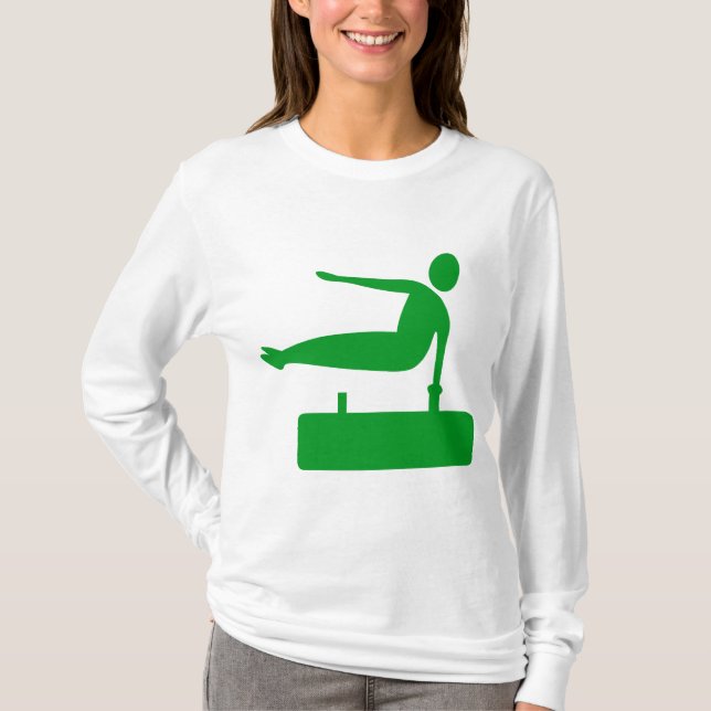 Vaulting Figure - Grass Green T-Shirt (Front)